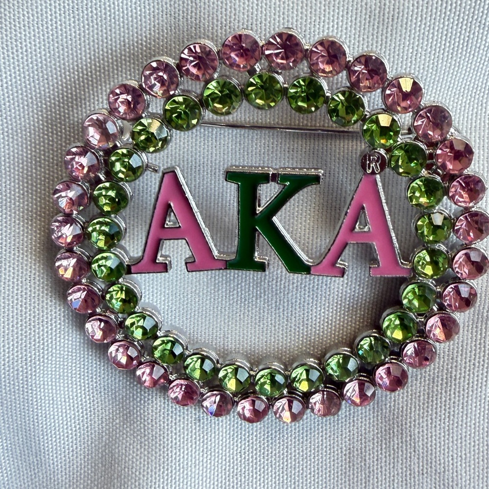 Pink and Green Brooch
